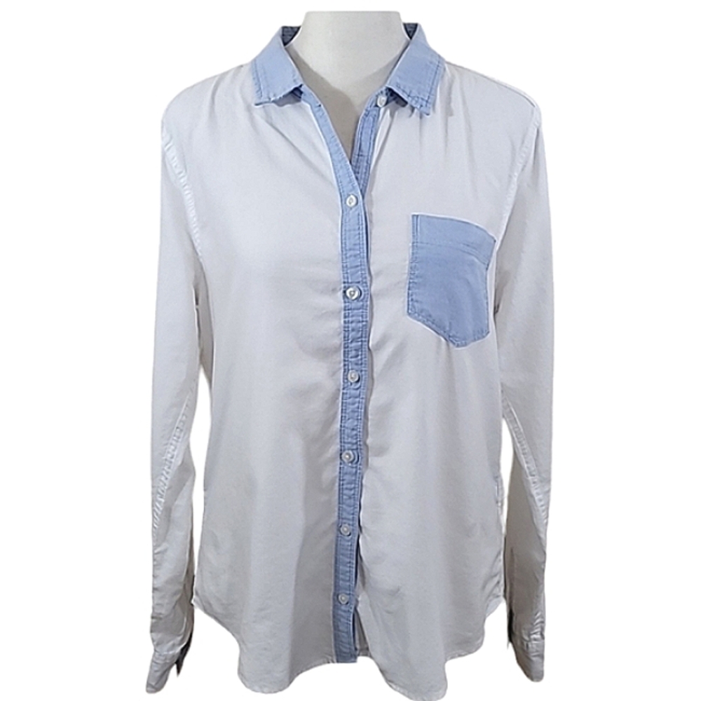 Hollister Button Down Long Sleeves Top Relaxed Fit Size Large
